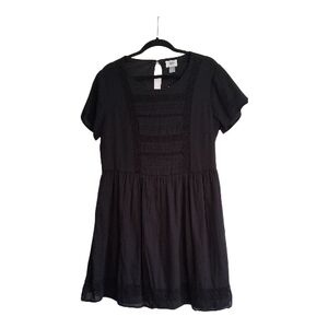 NWT Large Tall Old Navy Black Short Sleeve Swing Dress Lace